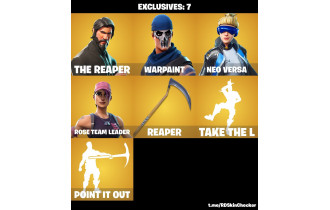 UNIQUE -  The Reaper, OG STW [124 Skins, 72 Axes, 117 Emotes, 82 Gliders and MORE!]
