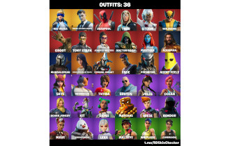 UNIQUE - Neo Versa, Midas (Golden Agent)  [36 Skins, 32 Axes, 29 Emotes, 35 Gliders and MORE!]