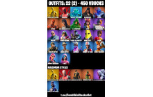 UNIQUE - Midas (Fully Golden), Fusion [22 Skins, 450 Vbucks, 26 Axes, 27 Emotes, 25 Gliders and MORE!]