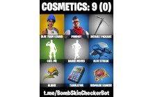 UNIQUE - Blue Team Leader, Prodigy [2 Skins, 1 Axe, 2 Emotes, 2 Gliders and MORE!]