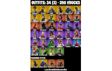 UNIQUE - The Reaper , Take The L [34 Skins, 250 Vbucks, 21 Axes, 38 Emotes, 29 Gliders and MORE!]