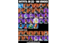 UNIQUE - Lynx, Peely  [28 Skins, 100 Vbucks, 21 Axes, 43 Emotes, 33 Gliders and MORE!]