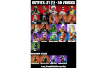 UNIQUE - Rage,  Hybrid [21 Skins, 50 Vbucks, 24 Axes, 41 Emotes, 38 Gliders and MORE!]