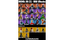 UNIQUE - Calamity,  Rox  [20 Skins, 550 Vbucks, 20 Axes, 30 Emotes, 29 Gliders and MORE!]