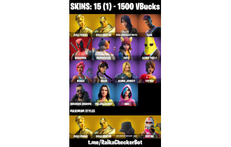 UNIQUE - Gold Midas , Gold Brutus  [15 Skins, 1500 Vbucks, 15 Axes, 20 Emotes,18 Gliders and MORE!]