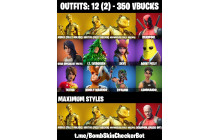 UNIQUE - Deadpool,  Midas (Fully Golden)  [12 Skins, 350 Vbucks, 16 Axes, 26 Emotes, 20 Gliders and MORE!]