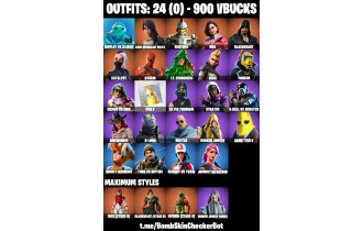 UNIQUE -  Tilted Teknique,  Peely  [24 Skins, 900 Vbucks, 25 Axes, 34 Emotes, 31 Gliders and MORE!]