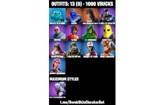 UNIQUE - Fusion,  Brutus  [13 Skins, 1000 Vbucks, 15 Axes, 17 Emotes, 21 Gliders and MORE!]