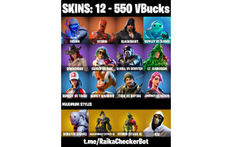 UNIQUE - Fusion, Hybrid  [12 Skins, 550 Vbucks, 21 Axes, 24 Emotes, 38 Gliders and MORE!]