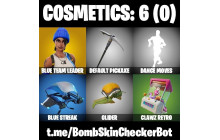 UNIQUE - Blue Team Leader ,  [1 Skins, 1 Axes, 1 Emotes, 2 Gliders and MORE!]