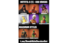 UNIQUE - Hybrid, Peely  [6 Skins, 400 Vbucks, 10 Axes, 16 Emotes, 24 Gliders and MORE!]