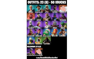 UNIQUE - Skull Trooper ,  Holiday Boxy  [23 Skins, 50 Vbucks, 23 Axes, 27 Emotes, 26 Gliders and MORE!]