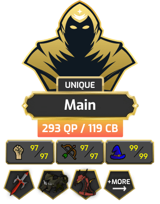 UNIQUE - Main | TTL: 2077 | CL: 119 | QP: 293 [B Gloves, Defender, Pets, Fire Cape, Void, MM2, DS2 + MORE!]
