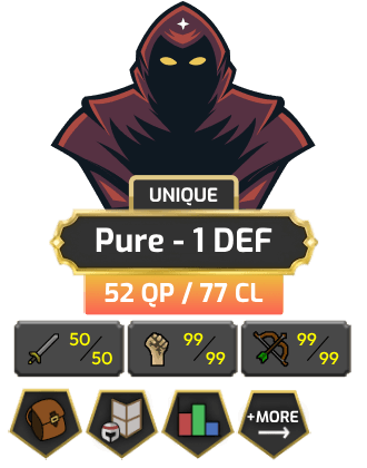 UNIQUE - Pure - 1 DEF | TTL: 978 | CL: 77 | QP: 52 [50 ATT | 99 STR | 99 RAN | 99 MAGE + MORE!]