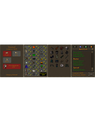 Main | Pure - Zerker | TTL: 1219 | CL: 91 | QP: 176 [99 MAGE, 99 RAN, 99 STR, Dizana's Quiver, B Gloves, Infernal, Void + MORE!]