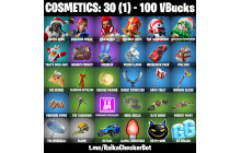 UNIQUE - Explorer Emilie , Santa Dogg  [6 Skins, 100 Vbucks, 5 Axes, 5 Gliders and MORE!]