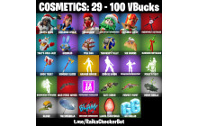 UNIQUE - Santa Dogg, Explorer Emilie [5 Skins, 100 Vbucks, 3 Axes, 5 Emotes,  6 Gliders and MORE!]