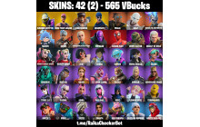 UNIQUE - Subzero Cryptic,  Lina Scorch  [42 Skins, 565 Vbucks, 49 Axes, 26 Emotes, 50 Gliders and MORE!]