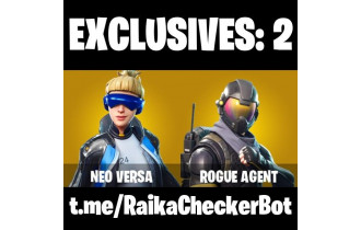 UNIQUE - Neo Versa , Rogue Agent  [20 Skins, 450 Vbucks, 12 Axes, 27 Emotes,  23 Gliders and MORE!]