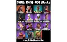 UNIQUE - Kado Thorne , Ahsoka Tano [15 Skins, 650 Vbucks, 11 Axes, 10 Emotes, 12 Gliders and MORE!]