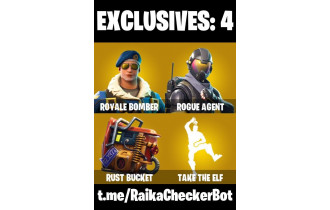 UNIQUE - Royale Bomber ,  Rogue Agent  [46 Skins, 1550 Vbucks, 73 Axes, 67 Emotes, 74 Gliders and MORE!]