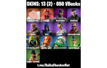 UNIQUE - Peter Griffin, Valeria [13 Skins, 650 Vbucks, 9 Axes, 8 Emotes, 11 Gliders and MORE!]