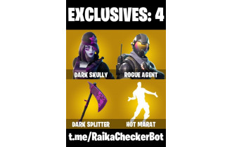 UNIQUE - Dark Skully, Rogue Agent  [41 Skins, 200 Vbucks, 55 Axes, 44 Emotes, 61 Gliders and MORE!]