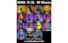 UNIQUE - Eon, Brutus [15 Skins, 50 Vbucks, 12 Axes, 7 Emotes, 12 Gliders and MORE!]