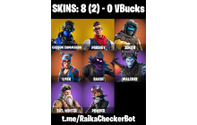 UNIQUE - Carbon Commando , Prodigy [8 Skins, 4 Axes, 10 Emotes, 5 Gliders and MORE!]