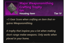 Major Weaponsmithing Crafting Trophy [Trophies]