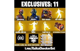 UNIQUE - Wingman, Trilogy [103 Skins, 250 Vbucks, 64 Axes, 83 Emotes, 65 Gliders and MORE!]