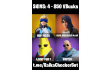 UNIQUE - Neo Versa, Agent Peely [4 Skins, 850 Vbucks, 1 Axes, 1 Emotes, 4 Gliders and MORE!]