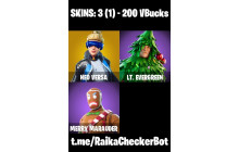 UNIQUE - Neo Versa, Merry Marauder  [3 Skins, 200 Vbucks, 2 Axes, 5 Emotes, 4 Gliders and MORE!]