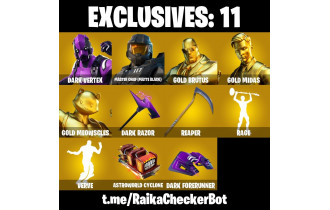 UNIQUE - Dark Vertex, Master Chief (Matte Black)  [142 Skins, 1600 Vbucks, 159 Axes, 149 Emotes,  Level, 126 Gliders and MORE!]
