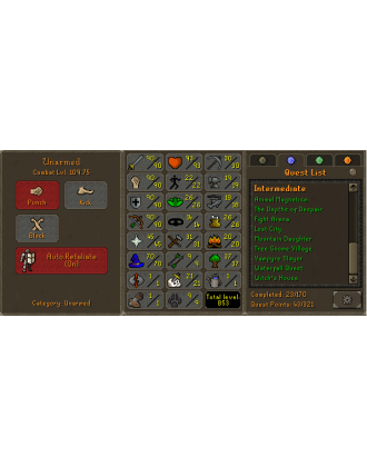 Skiller | Starter | TTL: 853 | CL: 109 | QP: 43 [90 ATT | 90 STR | 90 DEF | 90 RAN | 70 Mage  + MORE!]