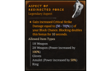 Aspect of Redirected Force [Max Roll]