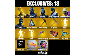 UNIQUE - Fixer, Gold Midas [155 Skins, 150 Vbucks, 169 Axes, 114 Emotes, 128 Gliders and MORE!]