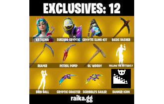 UNIQUE - Driftwalker, Katalina [143 Skins, 50 Vbucks, 157 Axes, 107 Emotes, 99 Gliders and MORE!]