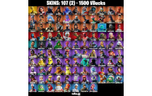 UNIQUE - Krampus , Gold Midas  [107 Skins, 1500 Vbucks, 99 Axes, 96 Emotes, 113 Gliders and MORE!]
