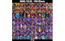 UNIQUE - Master Chief (Matte Black) , Ronin  [110 Skins, 1150 Vbucks, 116 Axes, 126 Emotes, 115 Gliders and MORE!]