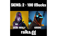 UNIQUE - Dark Skully , Absenz  [2 Skins, 100 Vbucks, 7 Axes, 4 Emotes, 7 Gliders and MORE!]