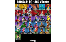 UNIQUE - Rogue Spider Knight , Deadpool  [31 Skins, 350 Vbucks, 49 Axes, 38 Emotes, 40 Gliders and MORE!]