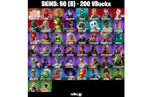 UNIQUE - Peter Griffin , Captain Jones  [50 Skins, 200 Vbucks, 71 Axes, 62 Emotes, 48 Gliders and MORE!]
