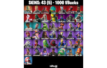 UNIQUE - War Machine,  Spectra Knight  [43 Skins, 1000 Vbucks, 68 Axes, 46 Emotes, 47 Gliders and MORE!]