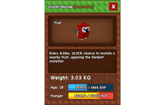 Scarlet Macaw [Grow A Garden]