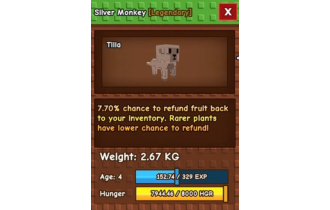Silver Monkey [Grow A Garden]