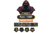 Pure - 1 DEF | TTL: 920 | CL: 77 | QP: 48 [Ava's, Mithril Gloves, DT1, 99 MAGE, 99 RAN, 99 STR + MORE!]