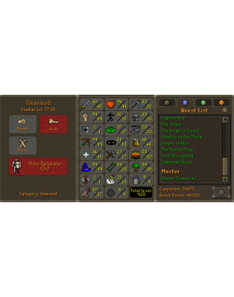 Pure - 1 DEF | TTL: 920 | CL: 77 | QP: 48 [Ava's, Mithril Gloves, DT1, 99 MAGE, 99 RAN, 99 STR + MORE!]