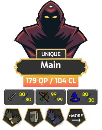 Main | TTL: 1177 | CL: 104 | QP: 179 [B Gloves, Ava's, MM1, Mithril Gloves, DT1, 99 RAN + MORE!]