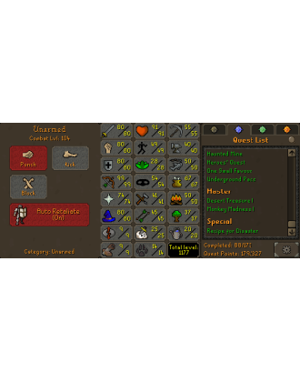 Main | TTL: 1177 | CL: 104 | QP: 179 [B Gloves, Ava's, MM1, Mithril Gloves, DT1, 99 RAN + MORE!]